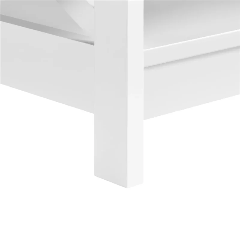 Rectangular Mahogany Mid-Century Modern Coffee Table with X-Frame Storage Shelf - Image 6