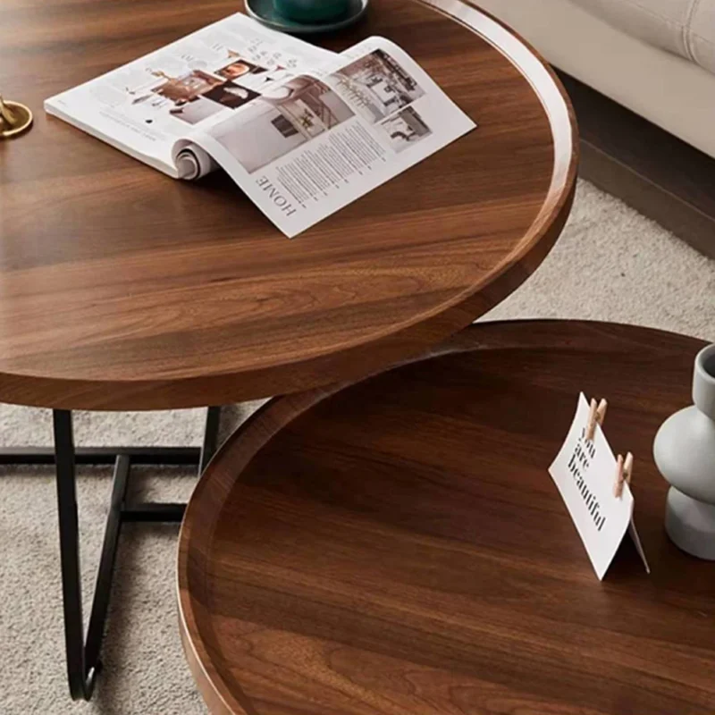 Round Fluted Design Mid-Century Modern Coffee Table Set - 20" & 28" Nesting Tables - Image 3