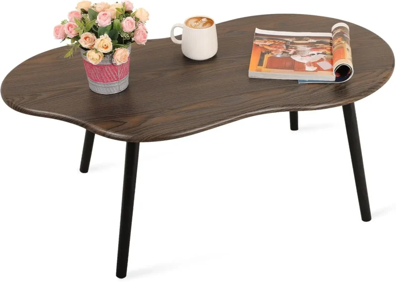 Cloud-Shaped Solid Wood Mid-Century Modern Coffee Table with Irregular Design - Image 8