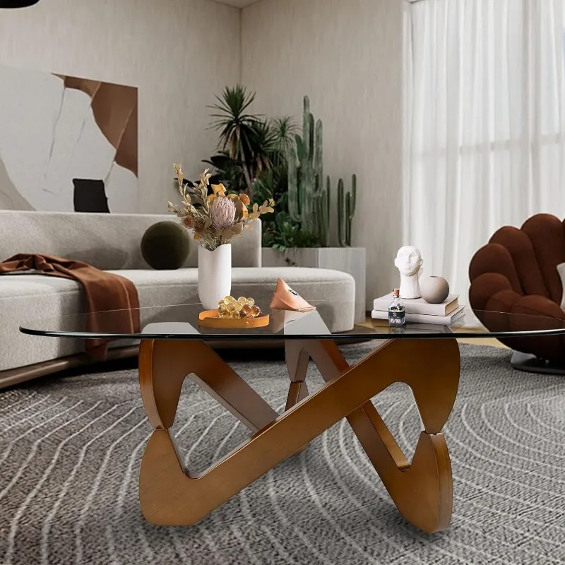 Glass rectangular table creating visual lightness in a space