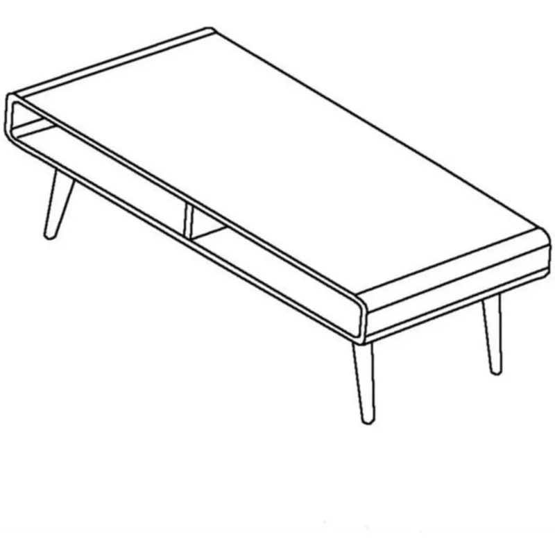 Rectangular Walnut Wood Mid-Century Modern Coffee Table with Storage Shelf - Image 4