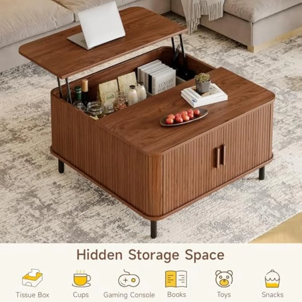 Multi-functional coffee table with lift-top design perfect for small apartments