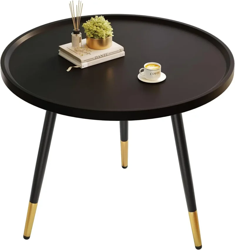 Round Solid Wood Mid-Century Modern Coffee Table with Hairpin Legs - Image 7