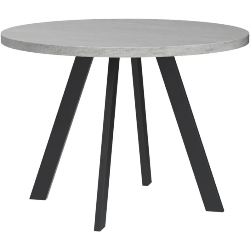 Round Walnut Wood Mid-Century Modern Dining Table with Tapered Legs - Image 5