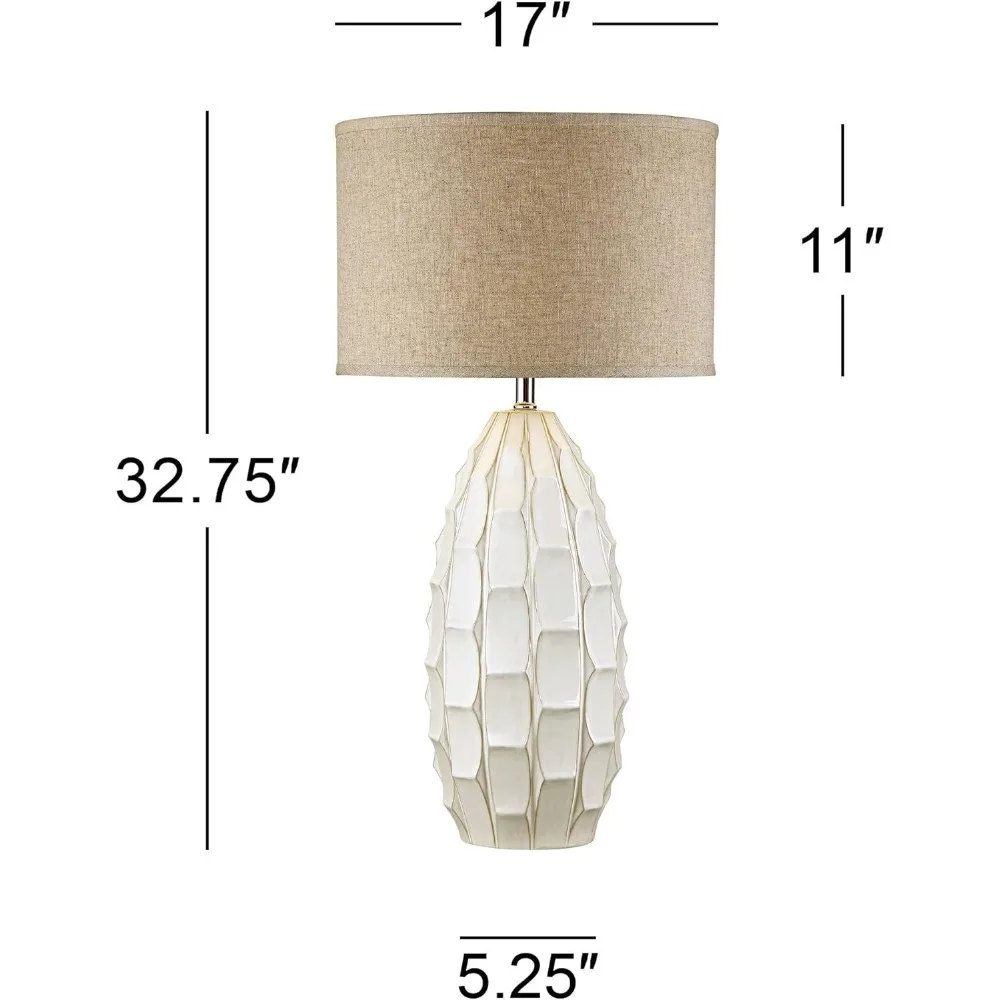 Ceramic table lamps providing soft ambient lighting in a Scandinavian interior