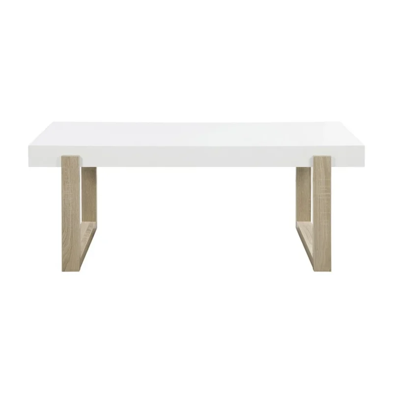 Rectangular Mahogany Mid-Century Modern Coffee Table with Storage and U-Shaped Legs - Image 3