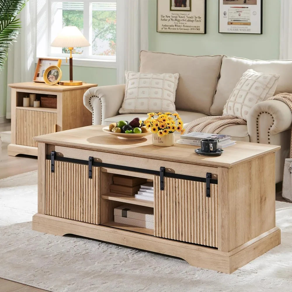Multi-functional lift-top coffee table showing extended surface perfect for dining and working in small apartments