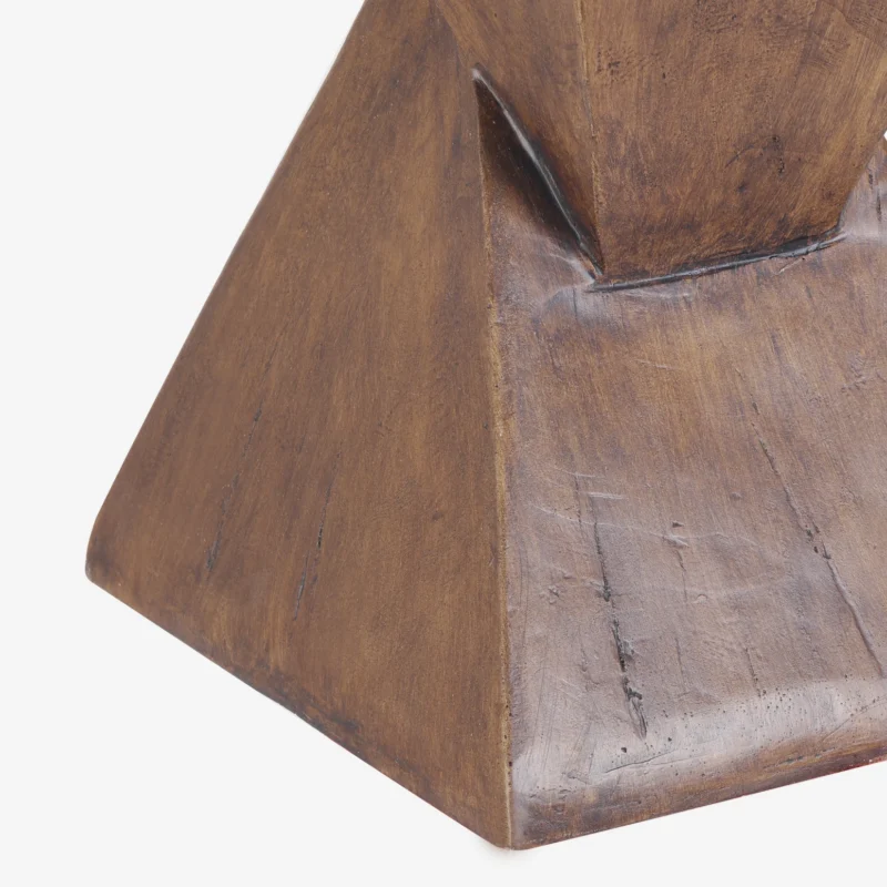 Triangular Lightweight Concrete Mid-Century Modern Side Table with Storage - Image 6