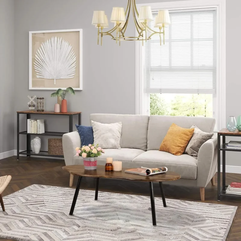 Cloud-Shaped Solid Wood Mid-Century Modern Coffee Table with Irregular Design - Image 5