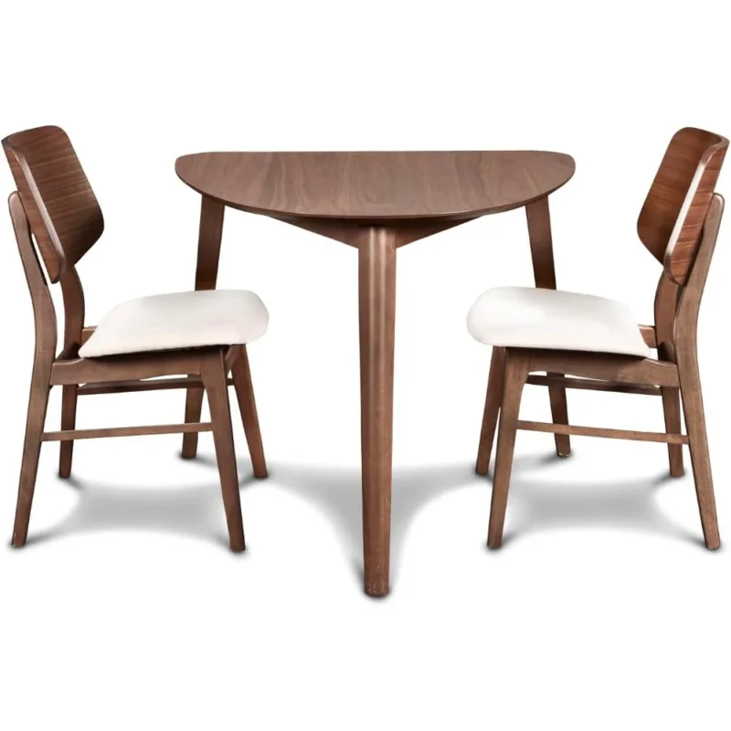 3-Piece Corner Dining Set Mid-Century Modern Wooden Dining Table Collection - Image 2