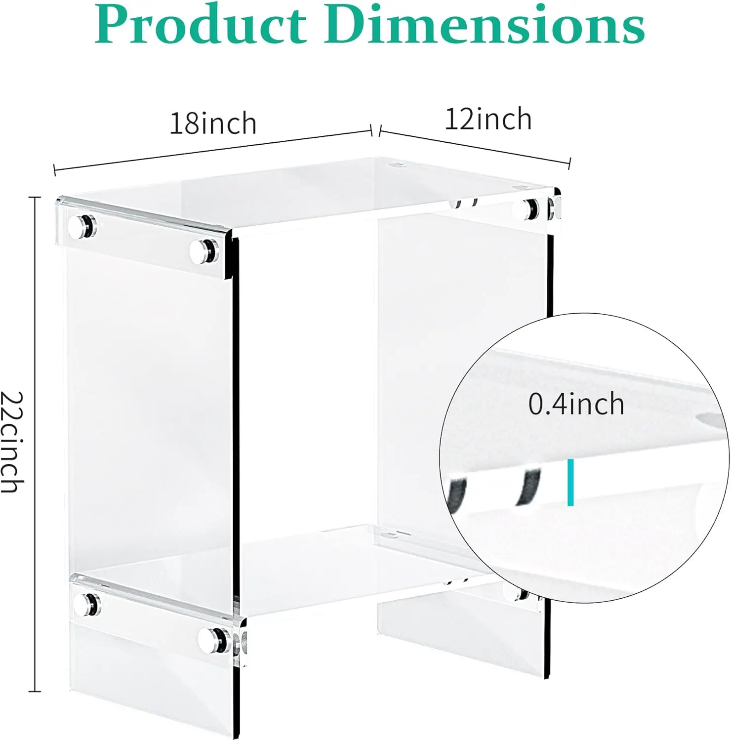 Modern transparent square side table showing lightweight visual design for small spaces