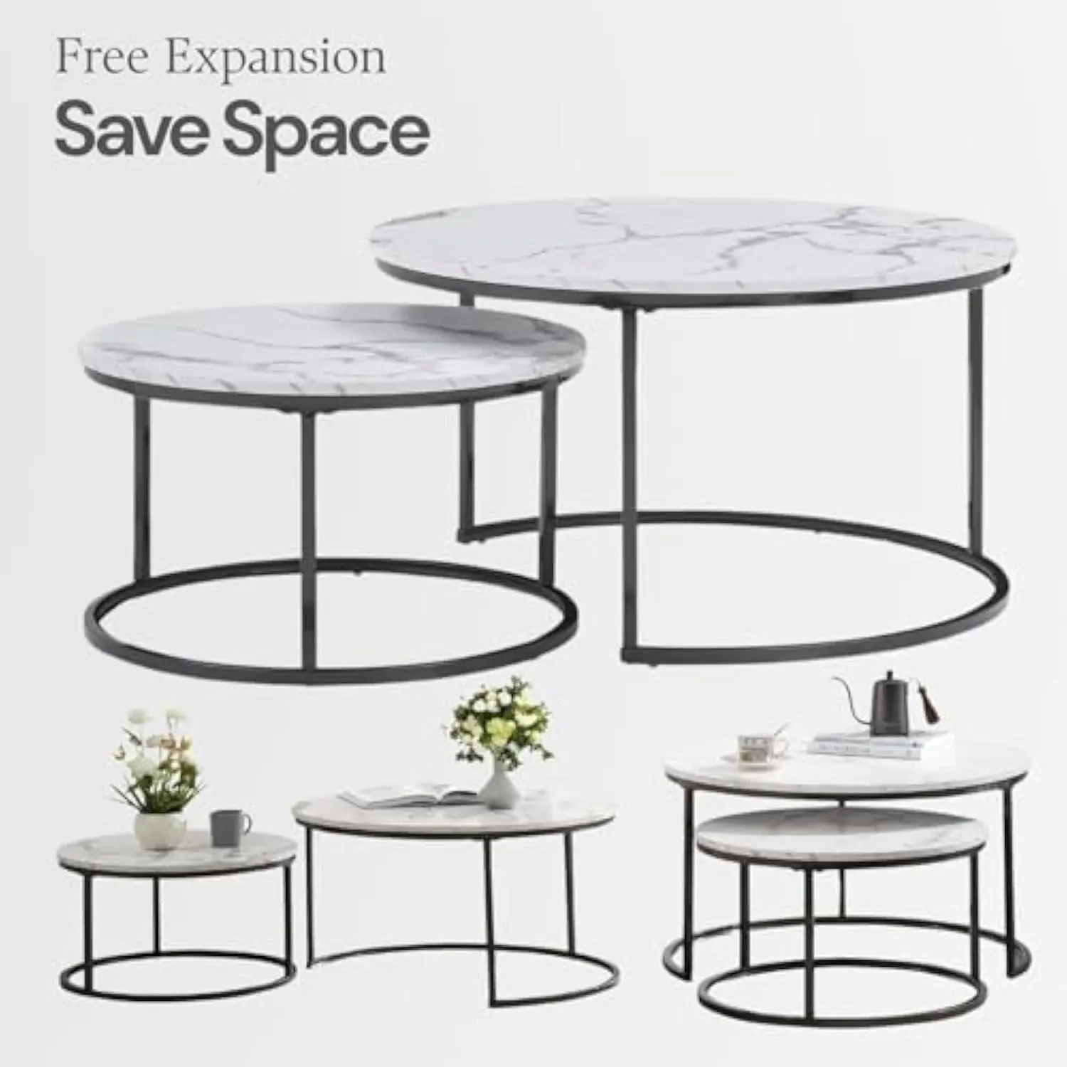 Eco-friendly walnut wood coffee table with natural finish