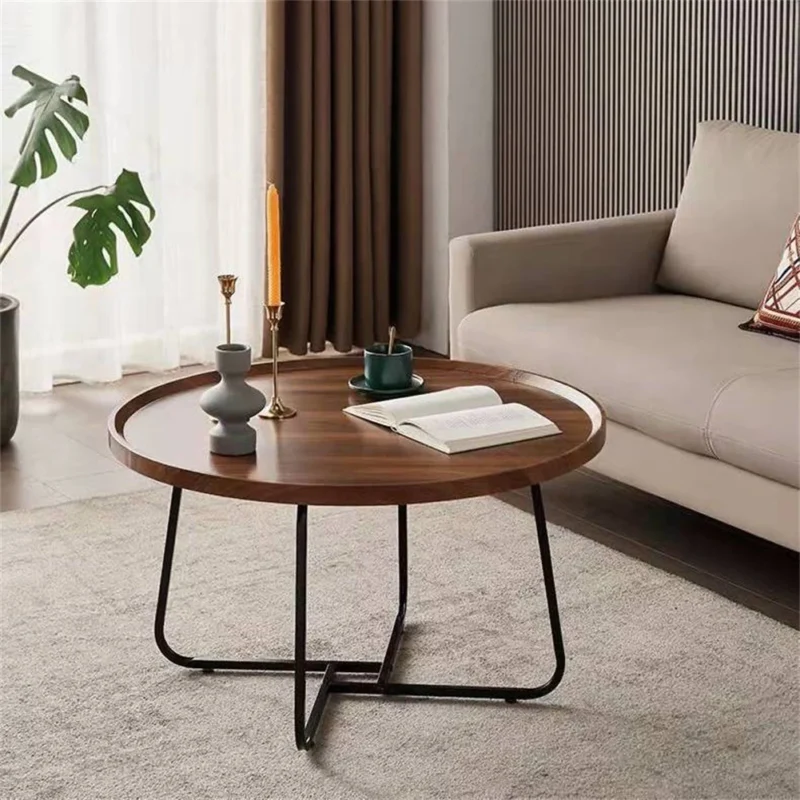 Round Fluted Design Mid-Century Modern Coffee Table Set - 20" & 28" Nesting Tables - Image 5