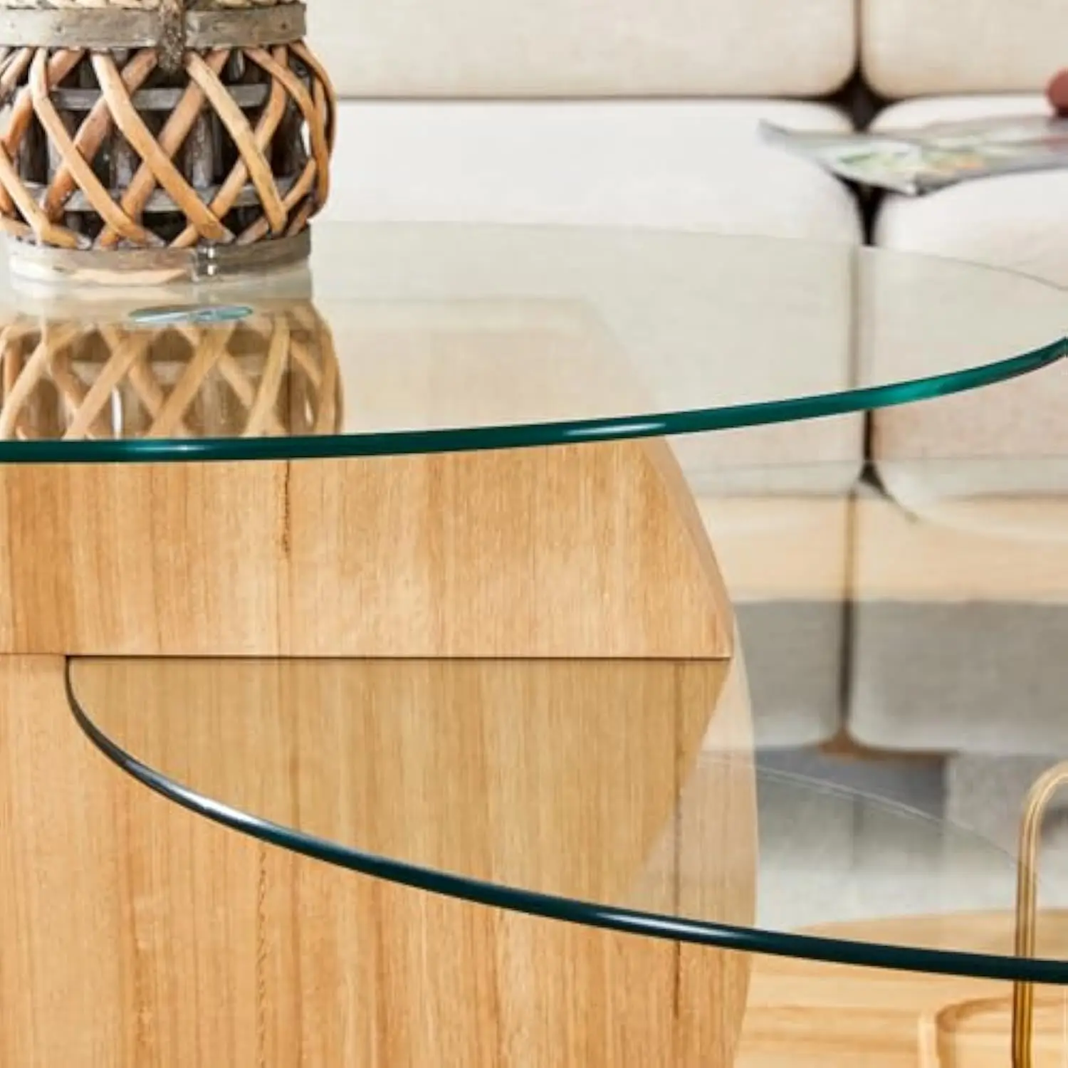 Minimalist glass coffee table showcasing Scandinavian design's emphasis on light and transparency