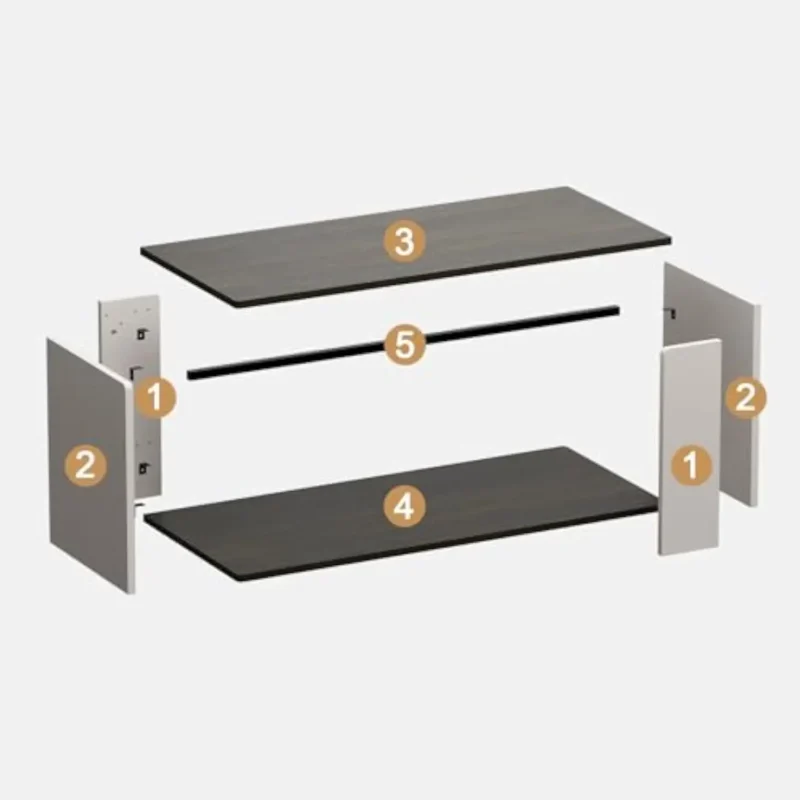 Rectangular Wood Mid-Century Modern Coffee Table with Storage Shelf - Image 5