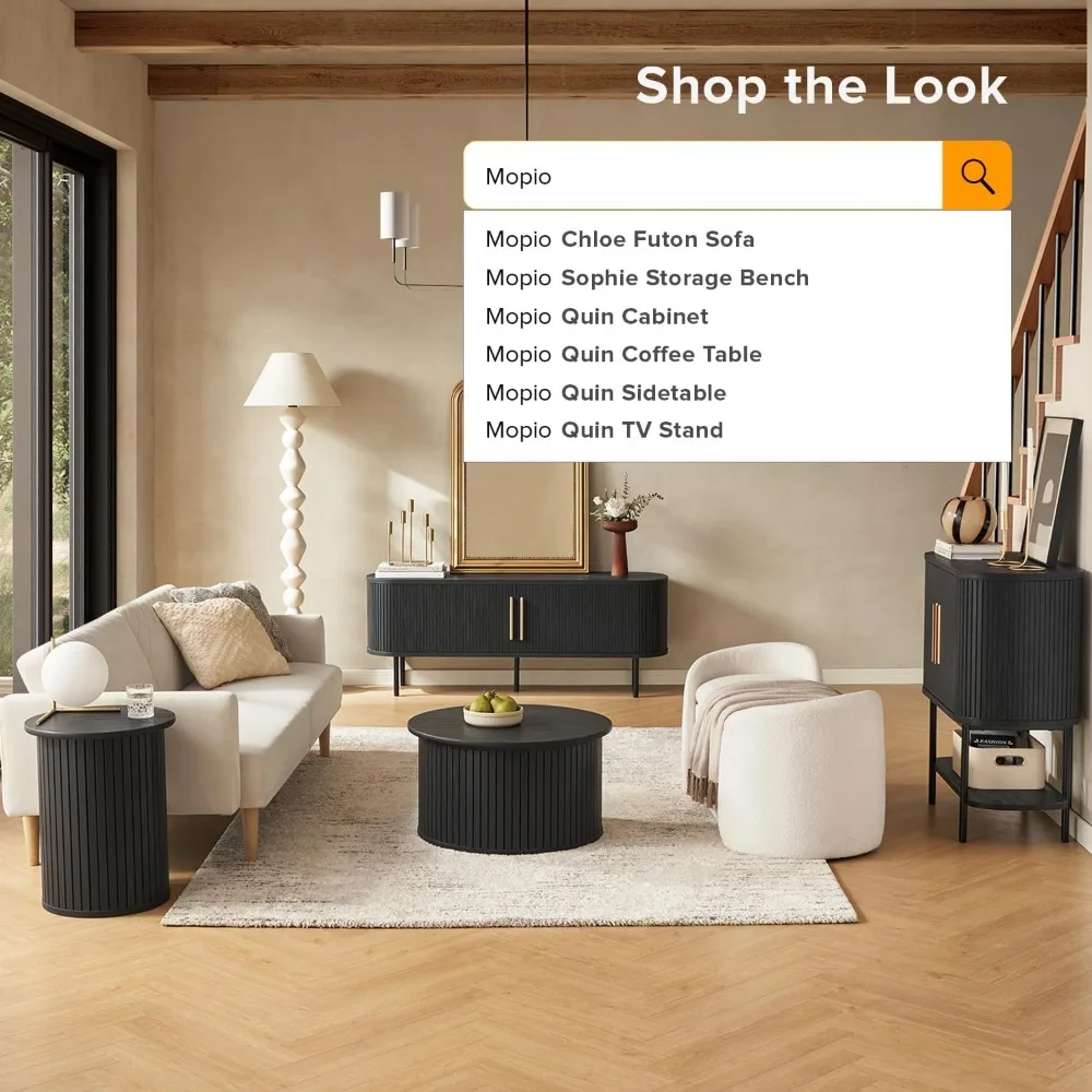 Modern teak coffee table combining clean lines with natural grain character