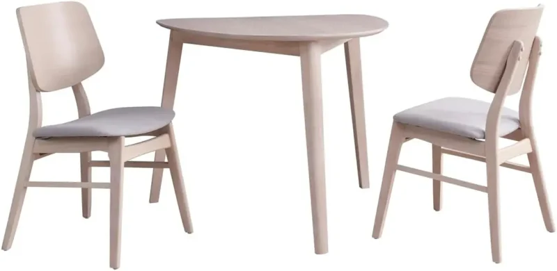 Walnut Wood Corner 3-Piece Mid-Century Modern Dining Set with Minimalist Design - Image 8